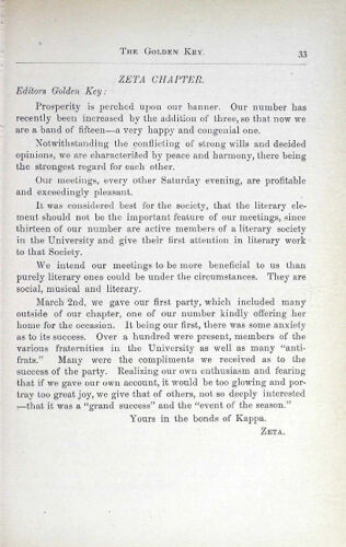 News-Letters: Zeta Chapter, March 1883 (image)